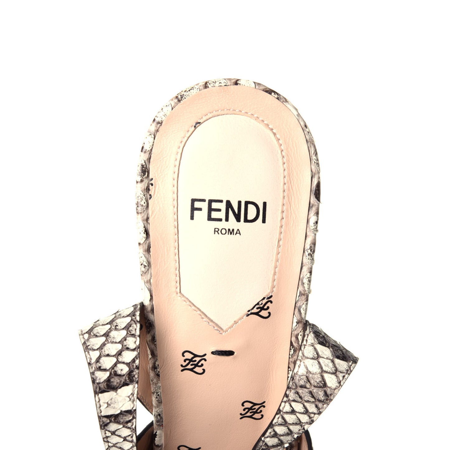 Snakeskin FFreedom Slingback Sandals 36.5 Neutral