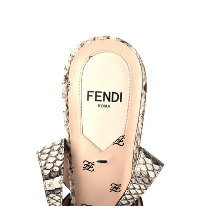 Fendi Snakeskin FFreedom Slingback Sandals 36.5 Neutral 8 of 10