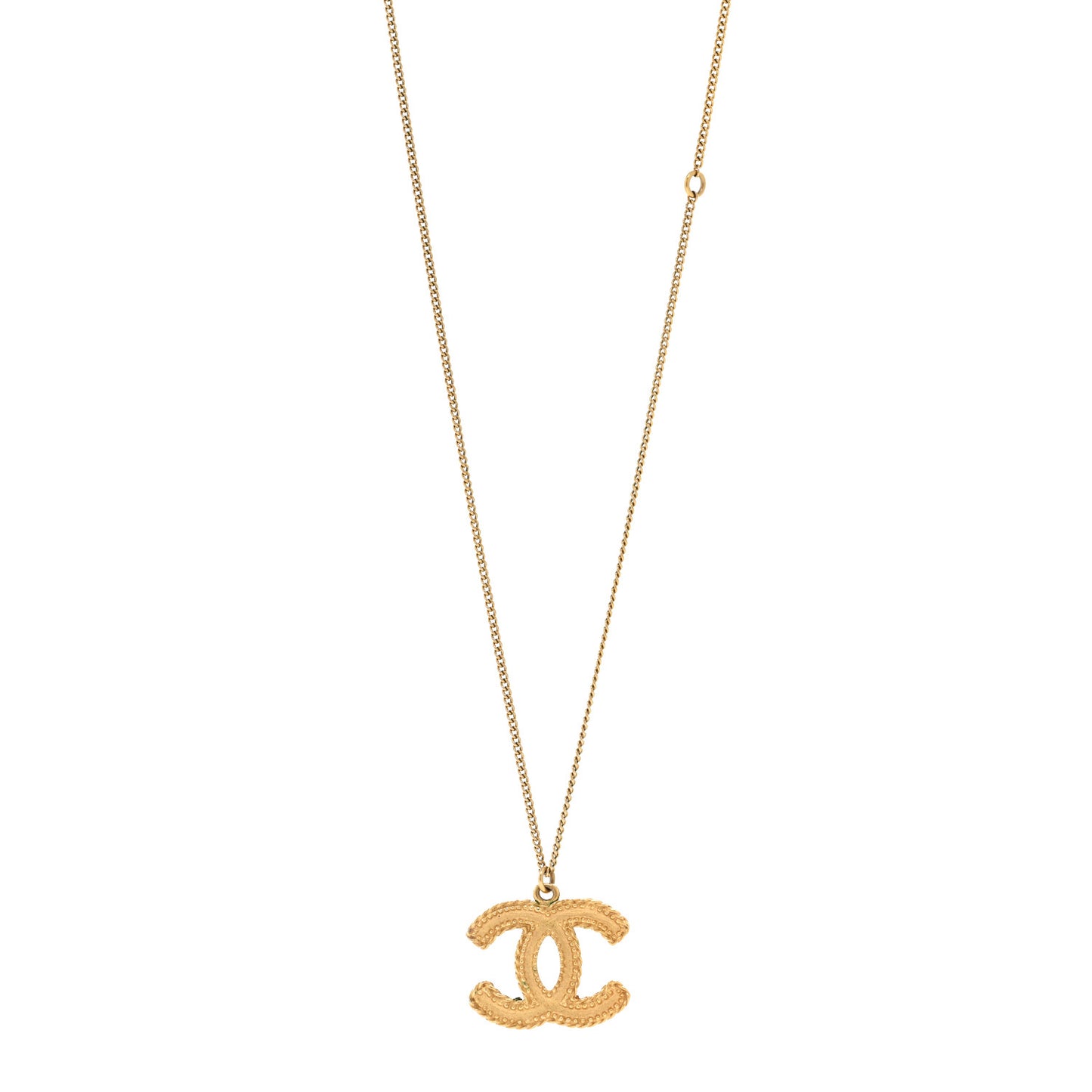 Metal CC Necklace Matte Gold