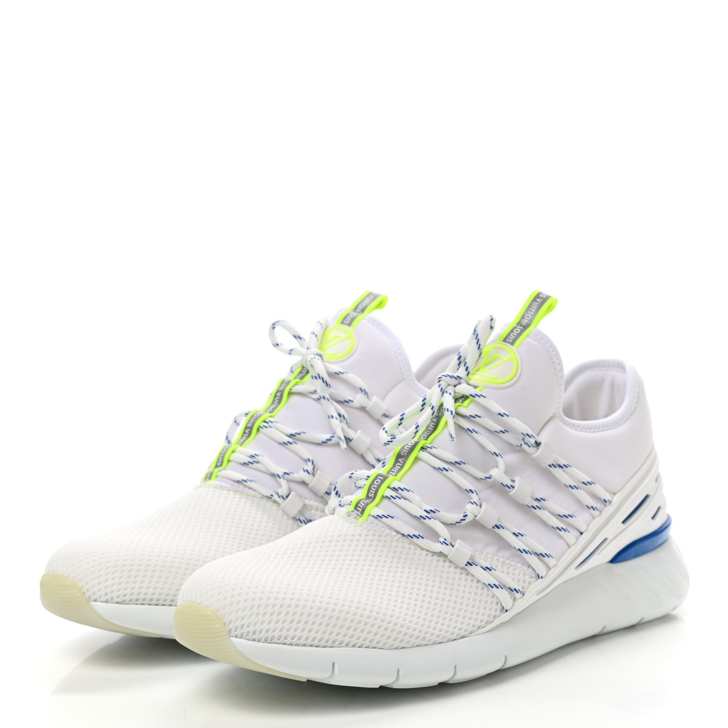 Louis Vuitton Neoprene Mesh Rubber Fastlane Low Sneaker 9.5 White 3 of 8