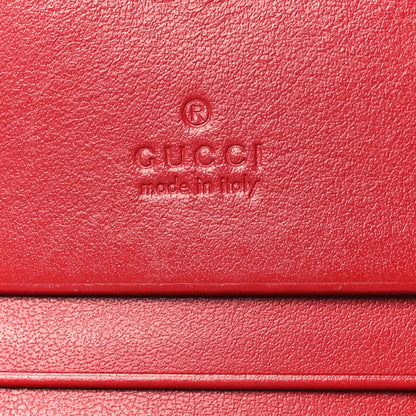 Gucci Calfskin Matelasse GG Marmont Card Case Wallet Hibiscus Red 7 of 12