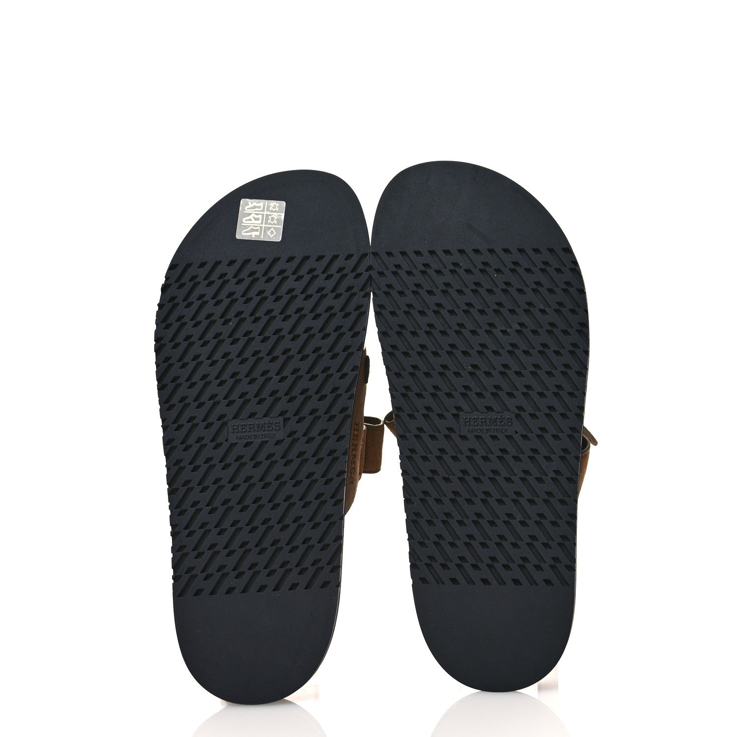 Hermes Suede Goatskin Womens Chypre Sandals 39 Brun Fume Black 5 of 9