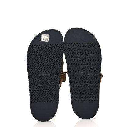 Hermes Suede Goatskin Womens Chypre Sandals 39 Brun Fume Black 5 of 9