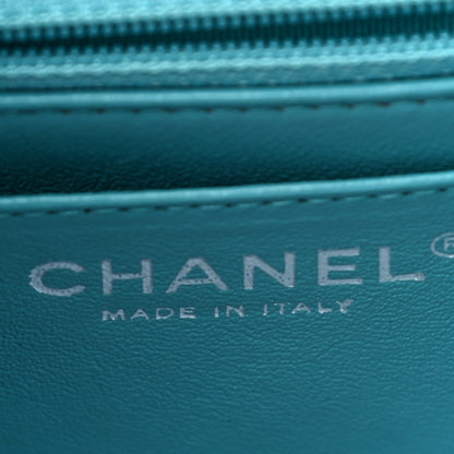 Chanel Lambskin Quilted Mini Square Flap Turquoise 6 of 14
