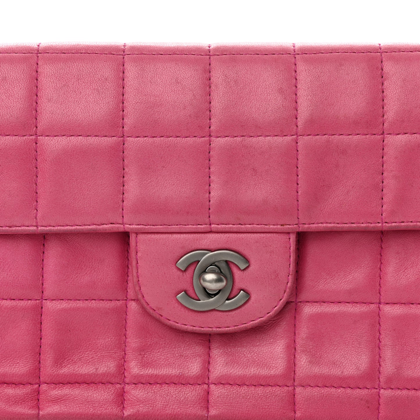 Lambskin East West Chocolate Bar Flap Pink