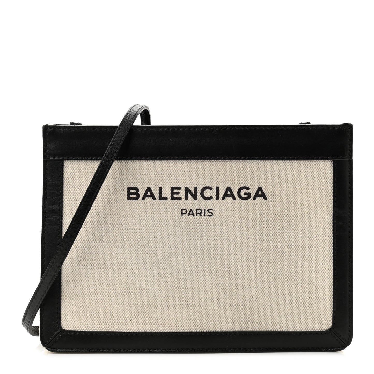 Cotton Canvas Pochette Crossbody Bag Black