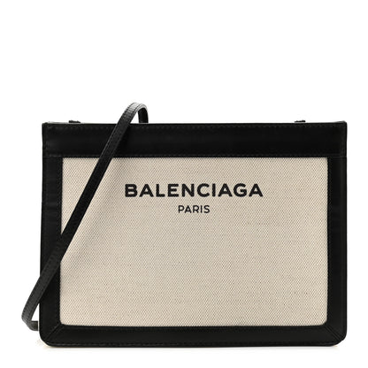 Balenciaga Cotton Canvas Pochette Crossbody Bag Black 1 of 12