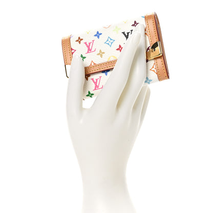 Louis Vuitton Monogram Multicolor Porte-Monnaie Plat Coin Purse White 2 of 7