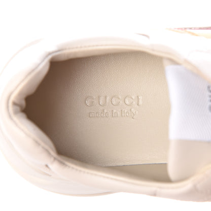 Gucci Calfskin Interlocking G Heart Rhyton Sneakers 39.5 Mystic White 8 of 10