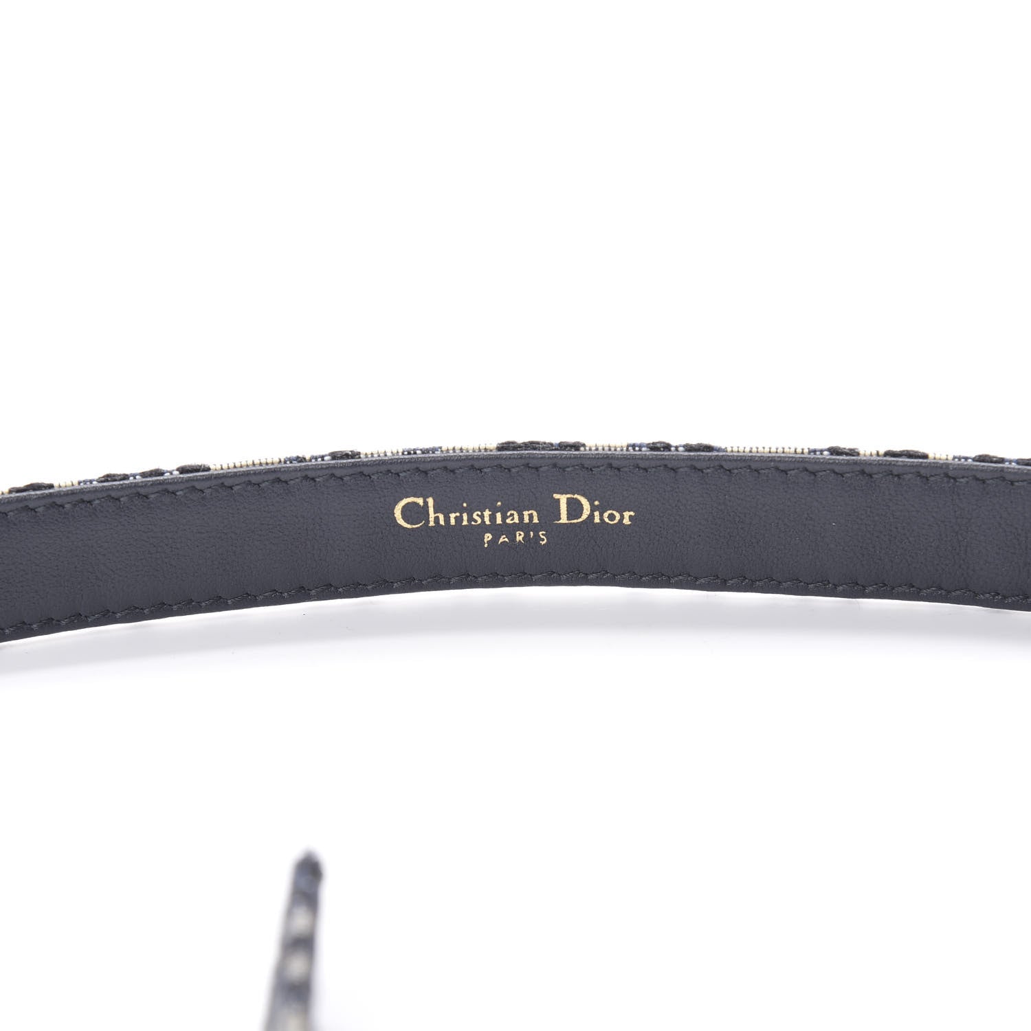Christian Dior Jacquard Oblique 20mm Saddle Belt 85 34 Blue 3 of 6