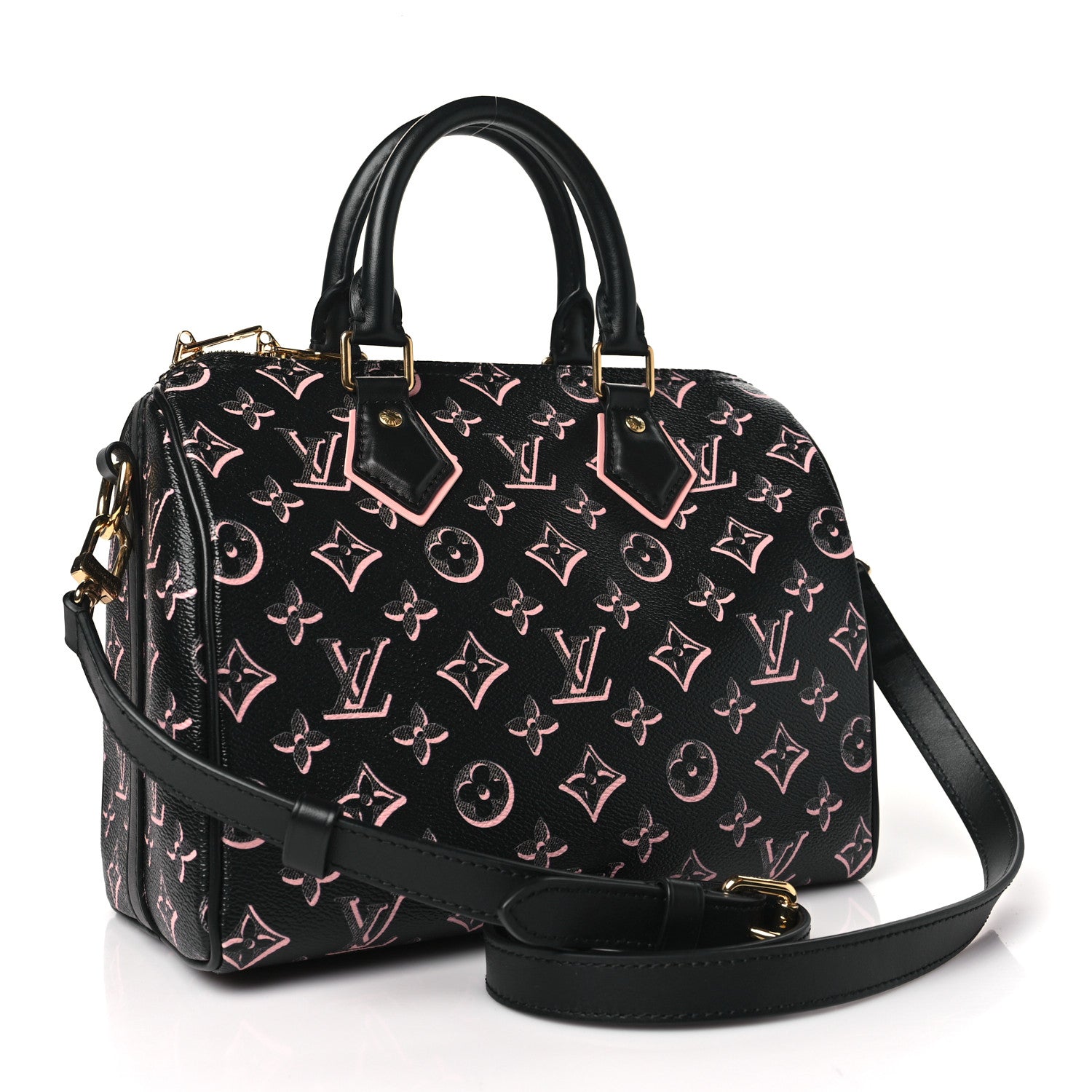 Louis Vuitton Monogram Fall for You Speedy Bandouliere 25 Black 3 of 9