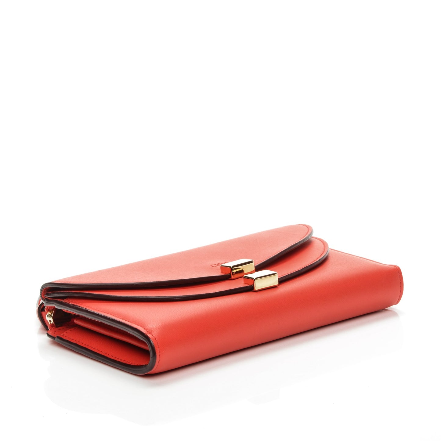 Calfskin Georgia Flap Wallet Poppy
