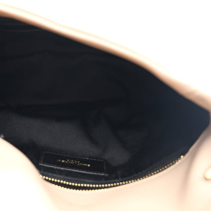 Saint Laurent Lambskin Quilted Toy Loulou Puffer Monogram Chain Satchel Dark Beige 5 of 11