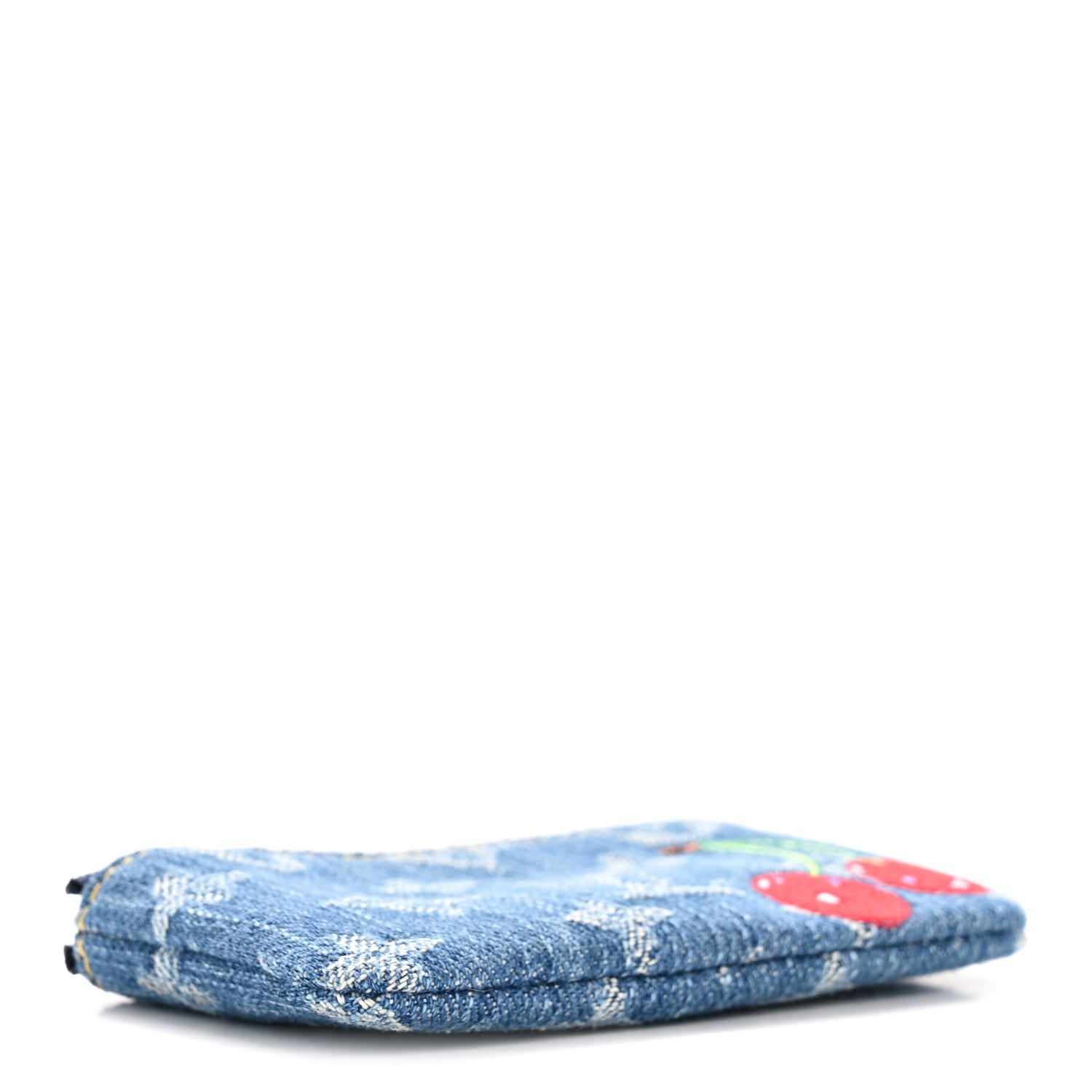 Louis Vuitton LV X TM Monogram Denim Cerises Key Pouch Blue 4 of 7