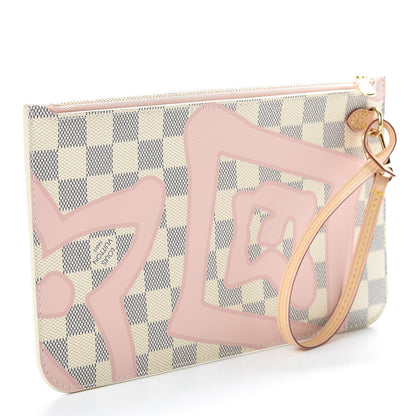 Louis Vuitton Damier Azur Tahitienne Neverfull MM GM Pochette 3 of 9