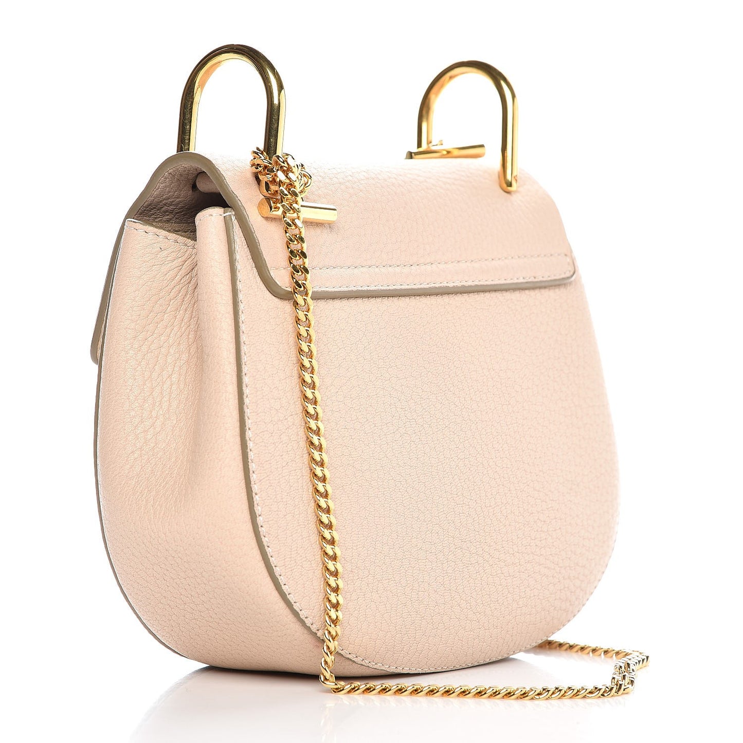 Grained Lambskin Mini Drew Shoulder Bag Abstract White