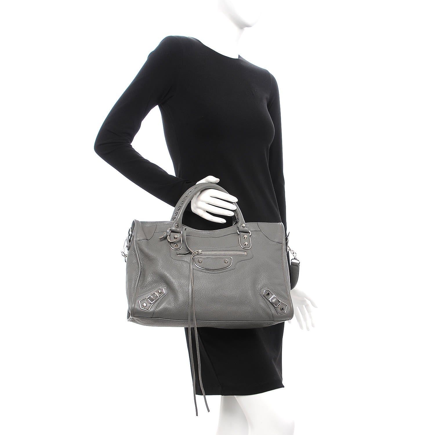 Balenciaga Chevre Silver Metallic Edge Hardware City Gris Acier 3 of 9