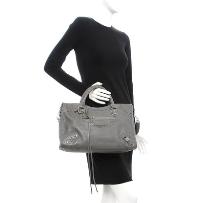 Balenciaga Chevre Silver Metallic Edge Hardware City Gris Acier 3 of 9