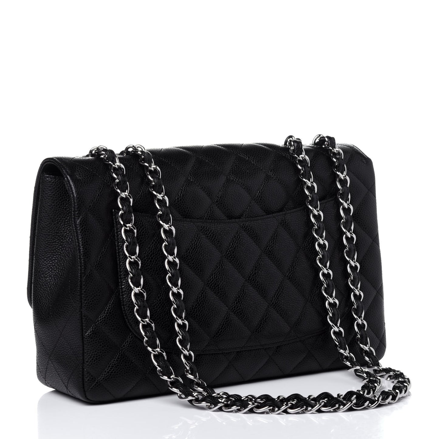 Caviar Quilted Jumbo Single Flap Black