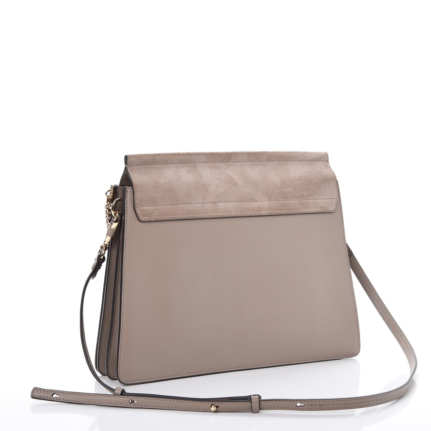 Calfskin Suede Medium Faye Shoulder Bag Motty Grey