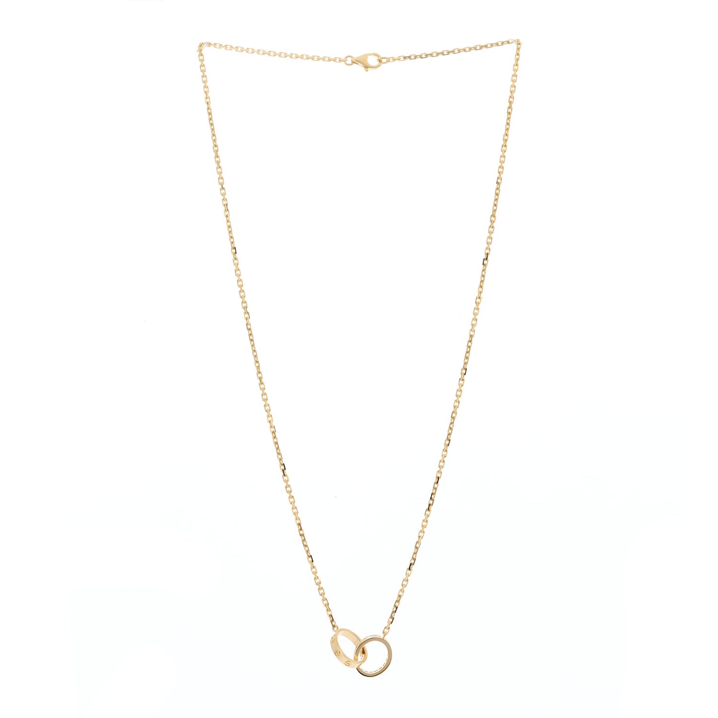 18K Yellow Gold Diamond Interlocking LOVE Necklace