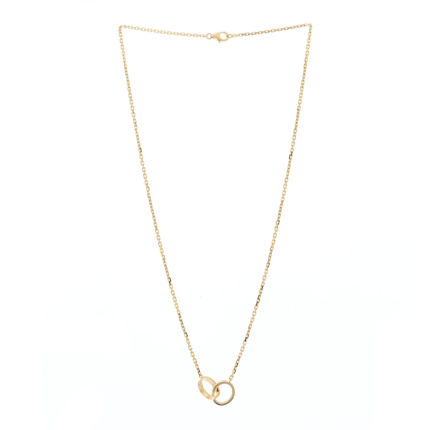 Cartier 18K Yellow Gold Diamond Interlocking LOVE Necklace 2 of 8