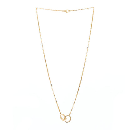 Cartier 18K Yellow Gold Diamond Interlocking LOVE Necklace 2 of 8