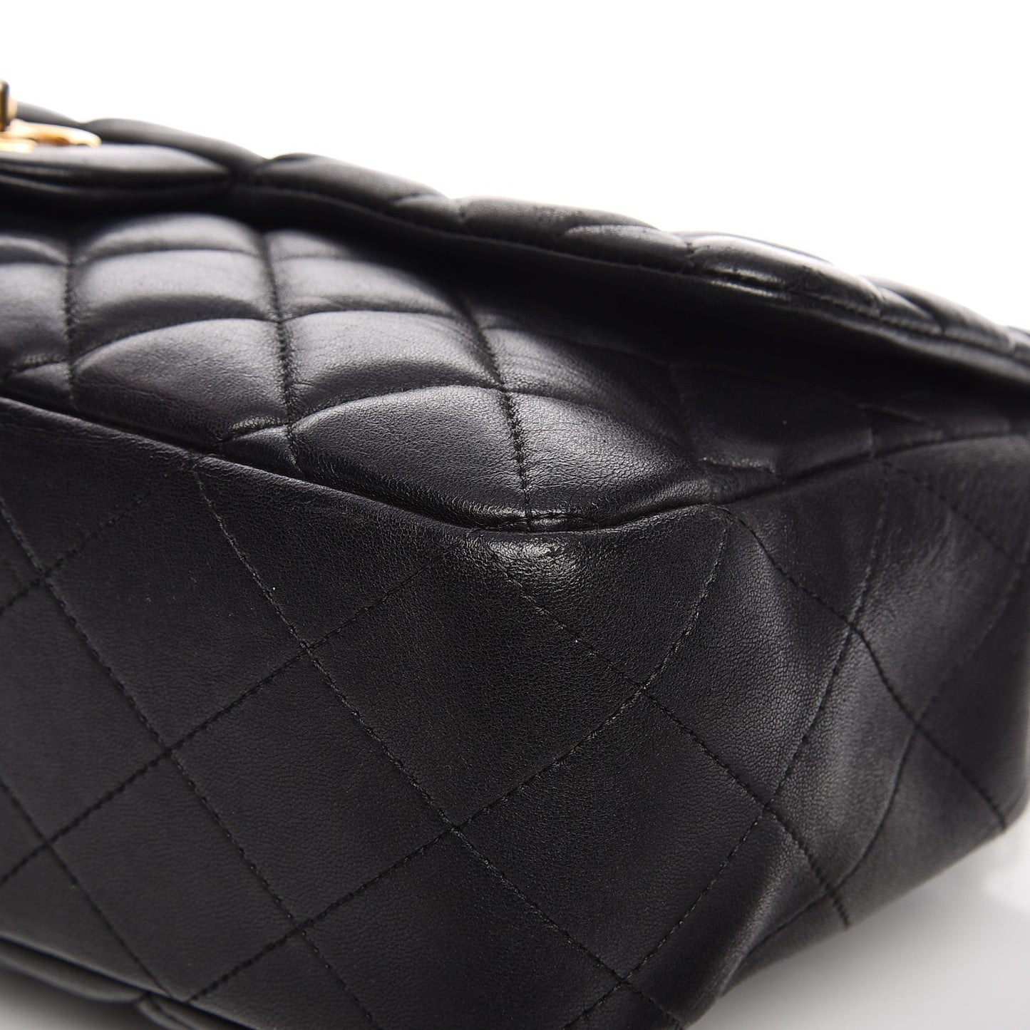 Lambskin Quilted Jumbo Single Flap Black