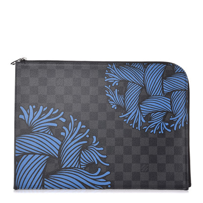 Louis Vuitton Damier Graphite Rope Pochette Jour GM Blue 1 of 6