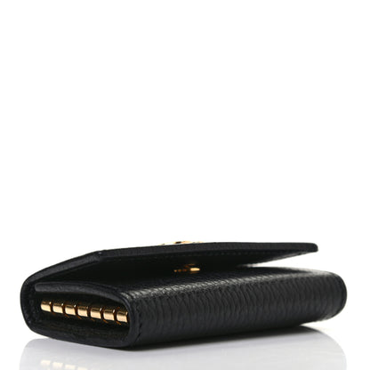 Gucci Pebbled Calfskin GG Marmont 6 Key Holder Black 4 of 7
