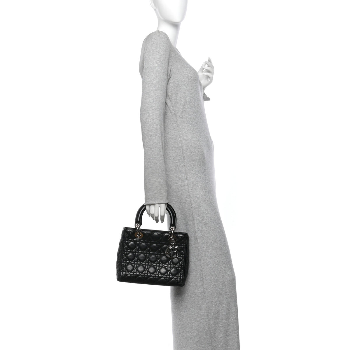 Lambskin Cannage Medium Lady Dior Black