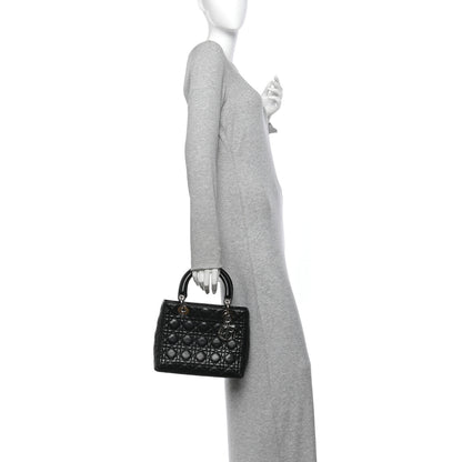 Christian Dior Lambskin Cannage Medium Lady Dior Black 3 of 27