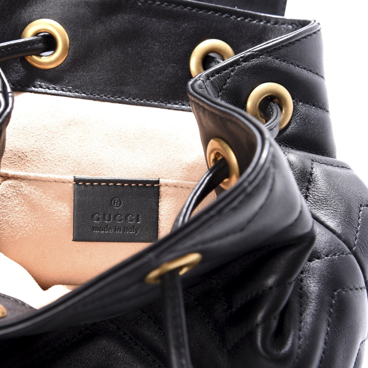 Calfskin Matelasse GG Marmont Flap Backpack Black