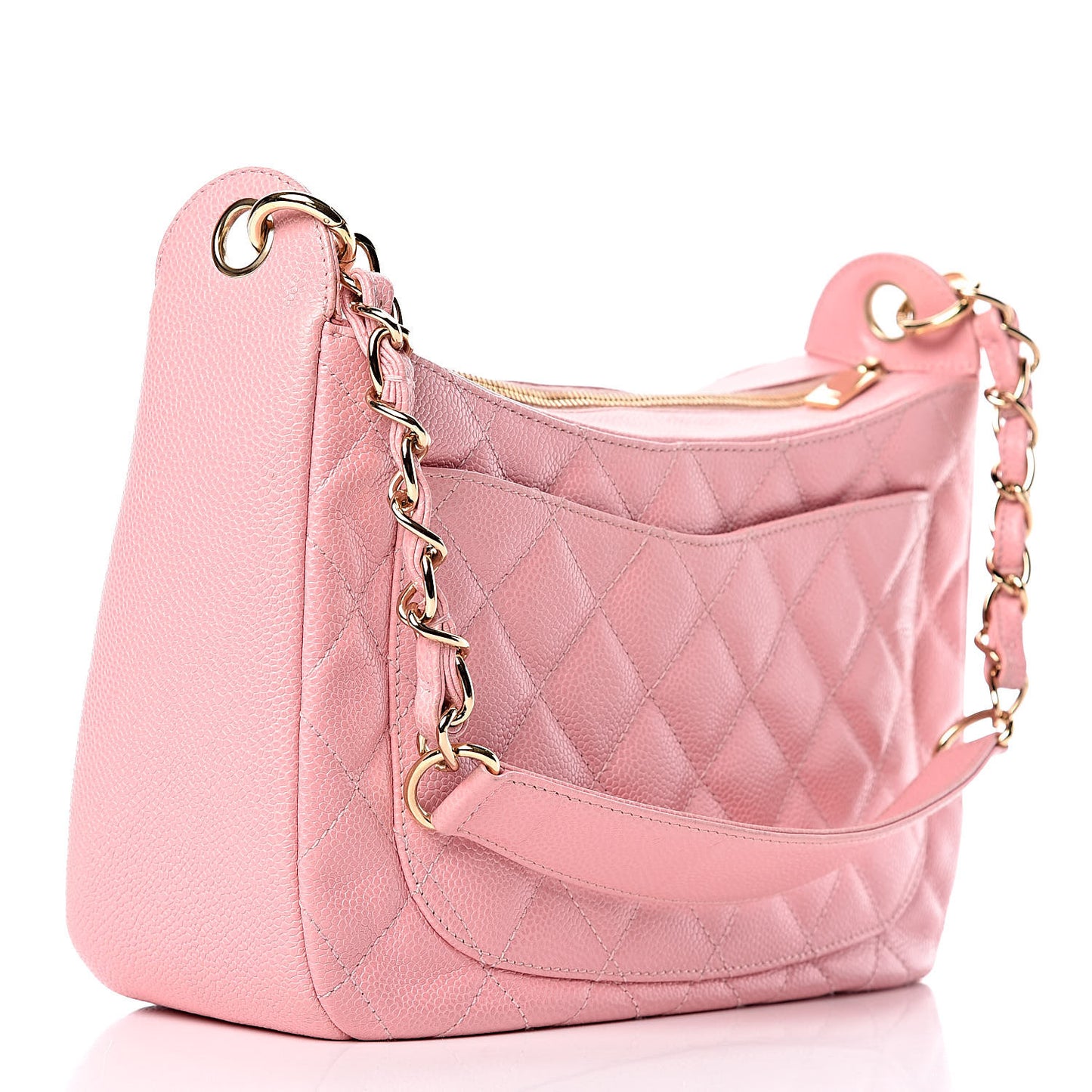 Caviar Quilted Hobo Pink