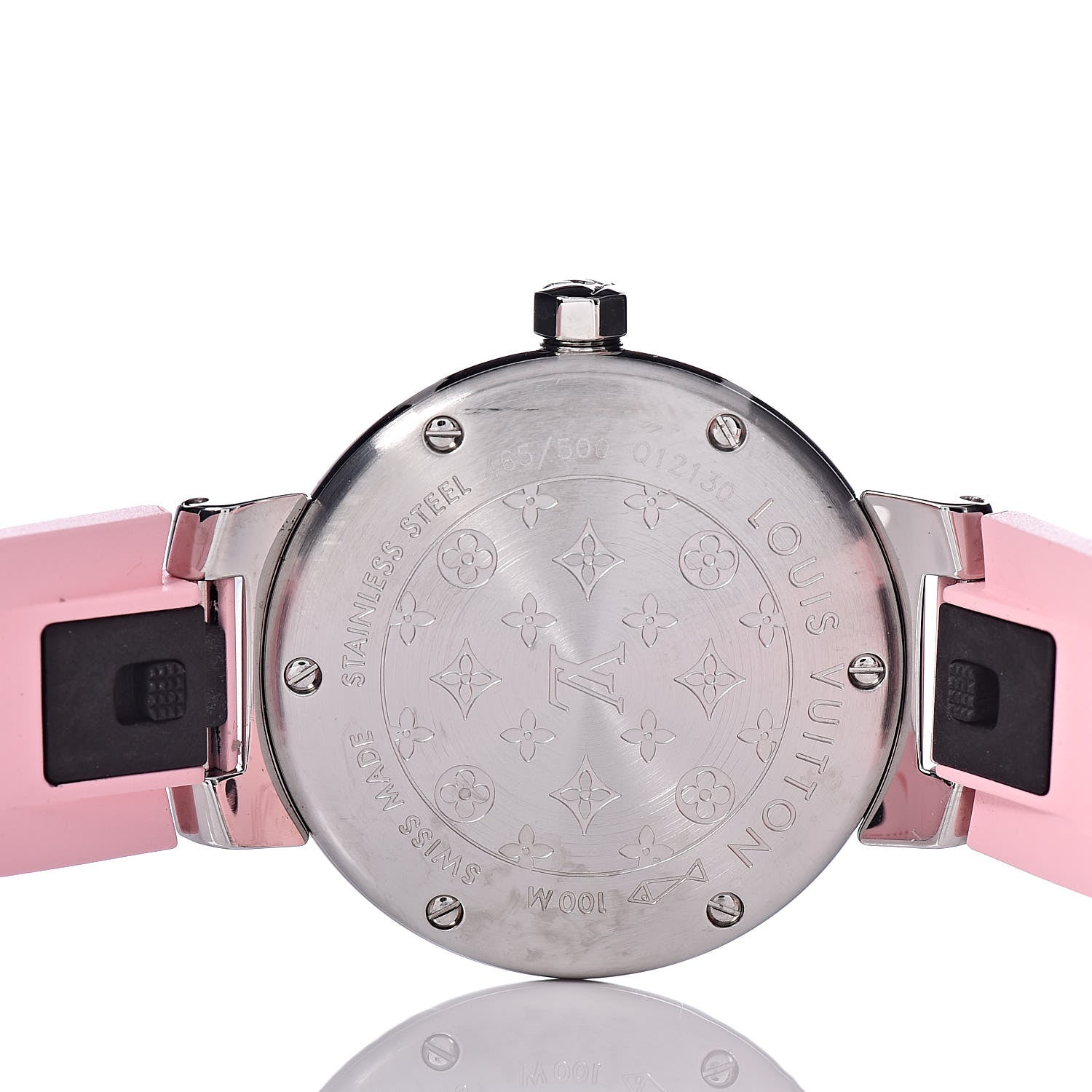 Louis Vuitton Stainless Steel Rubber 28mm Tambour Murakami Quartz Watch 5 of 8