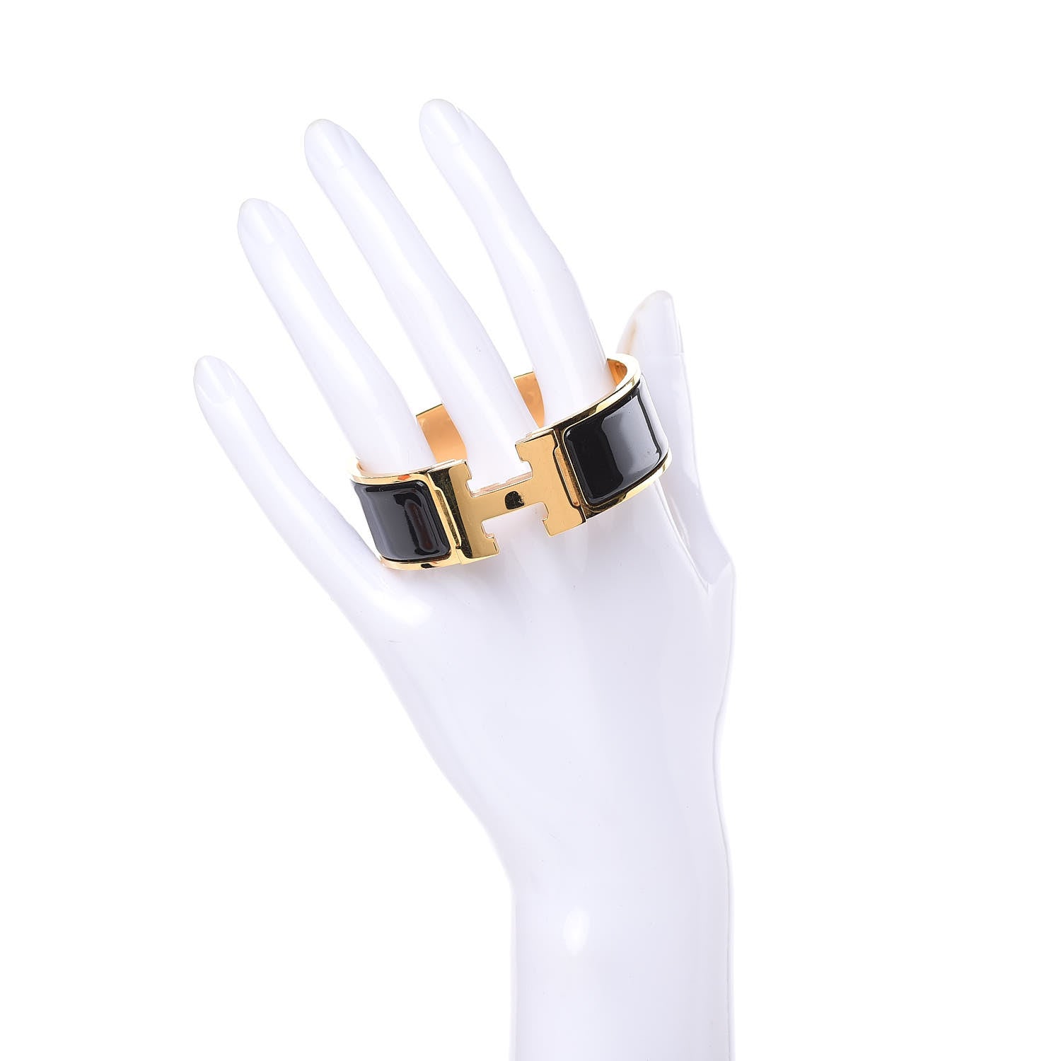 Hermes Enamel Wide Clic Clac H Bracelet PM Black 2 of 8