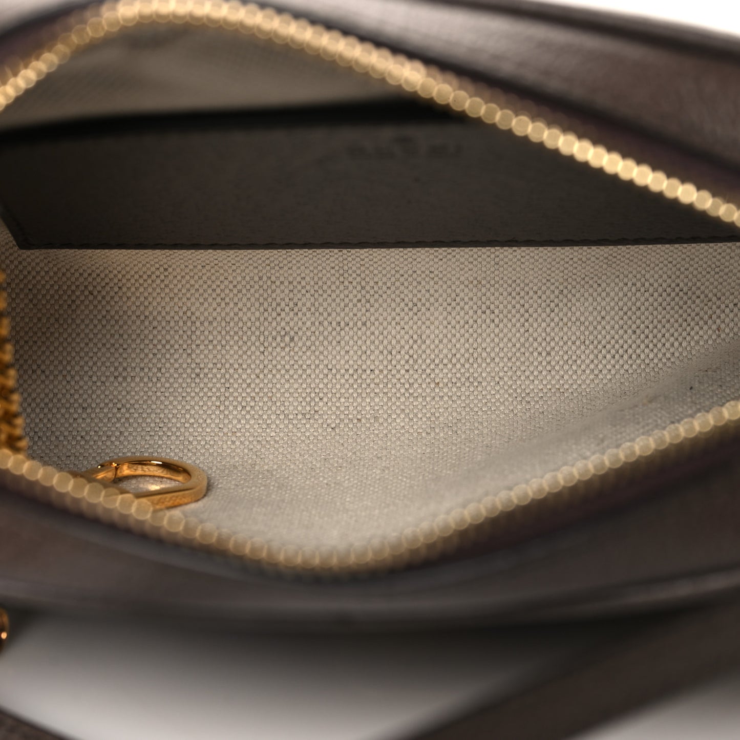 Denim Monogram Textured Dollar Calfskin Super Mini Ophidia Shoulder Bag Beige Ebony New Acero