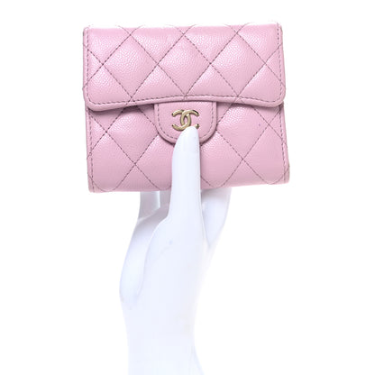Chanel Caviar Quilted Compact Flap Wallet Light Pink 2 of 9