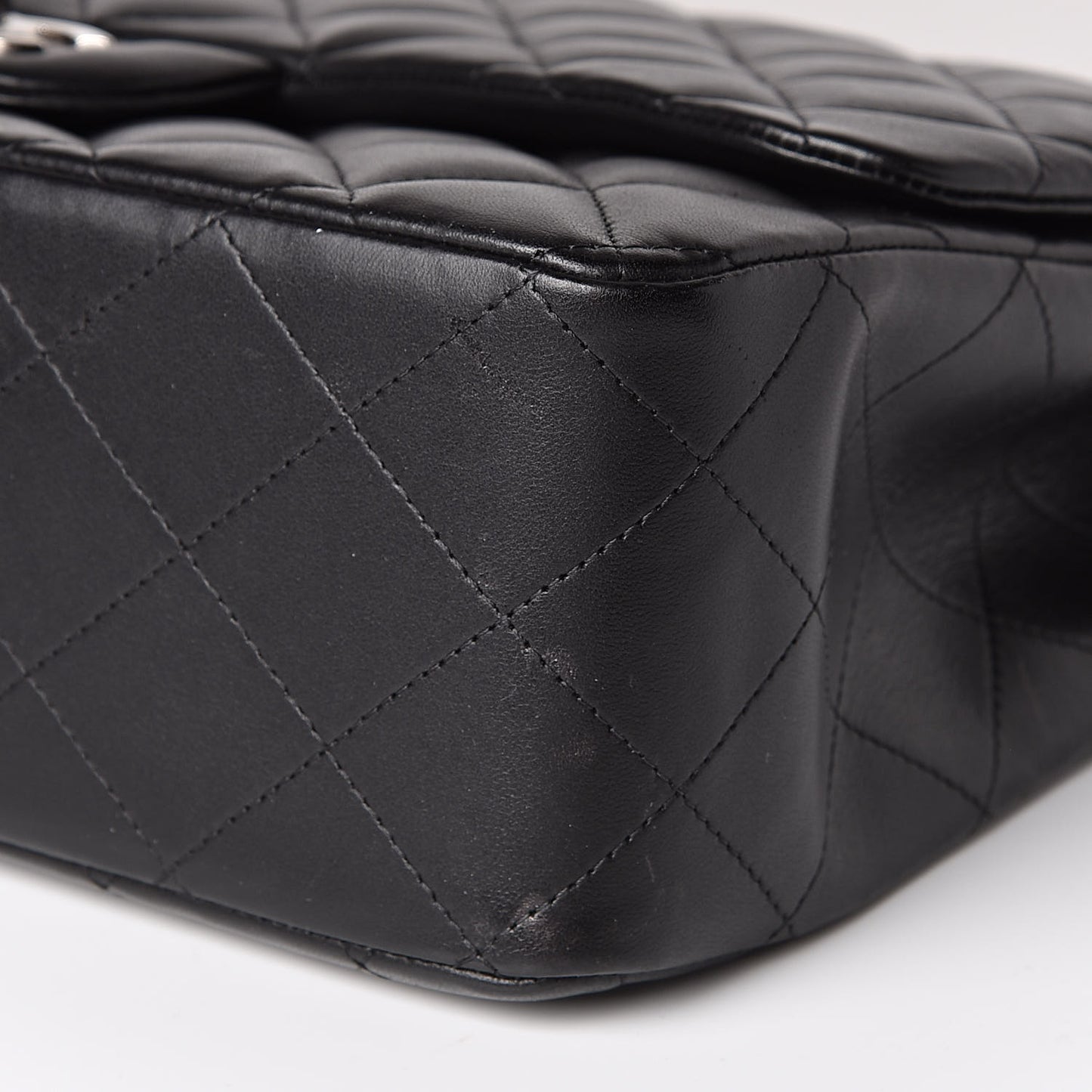 Lambskin Quilted Jumbo Single Flap Black