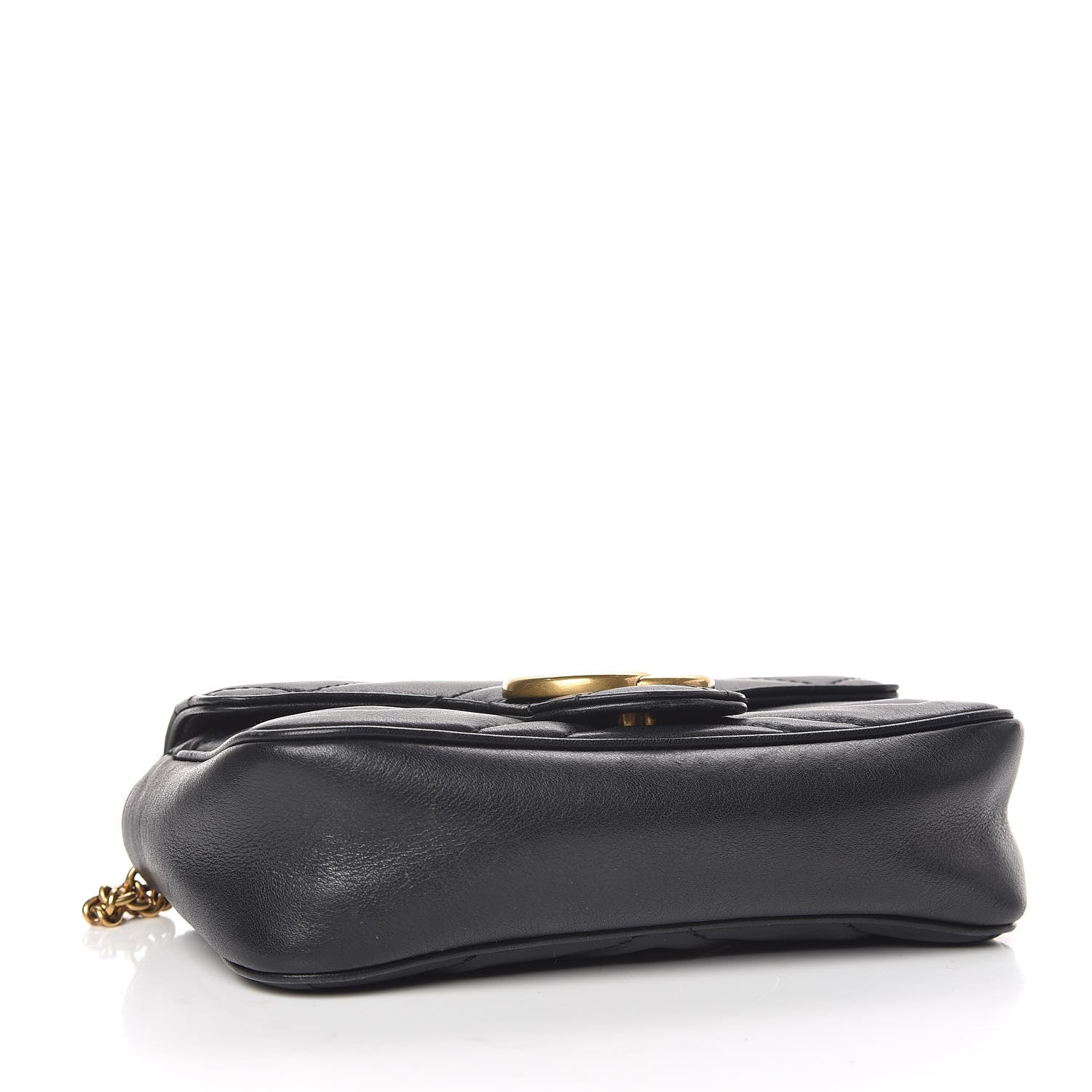 Gucci Calfskin Matelasse Super Mini GG Marmont Shoulder Bag Black 4 of 15
