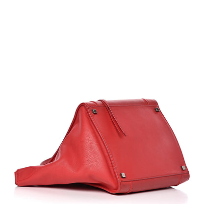 Celine Supple Calfskin Medium Phantom Luggage Vermillion 4 of 13