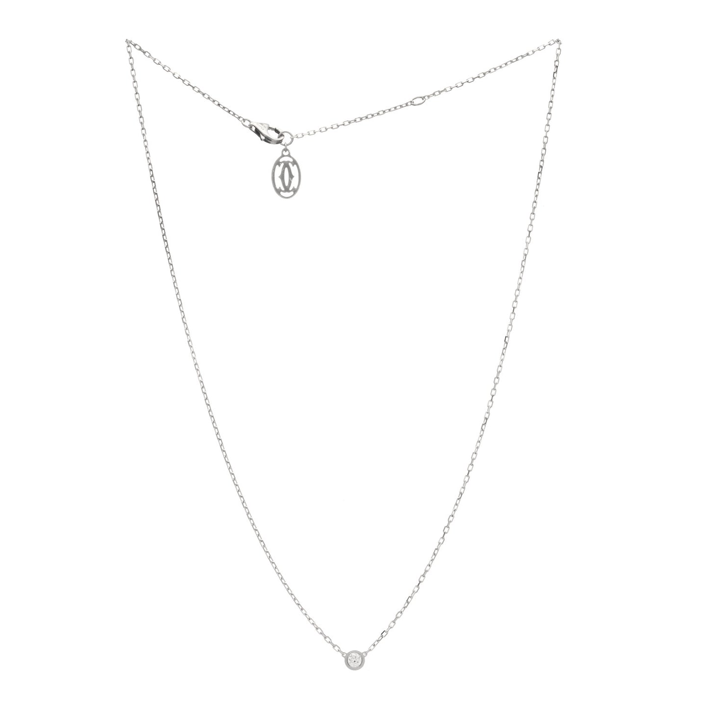18K White Gold Diamond SM D'Amour Pendant Necklace