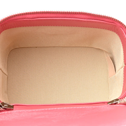 Chanel Calfskin Raffia Small Take Away Vanity Case Bag Pink Beige 5 of 11
