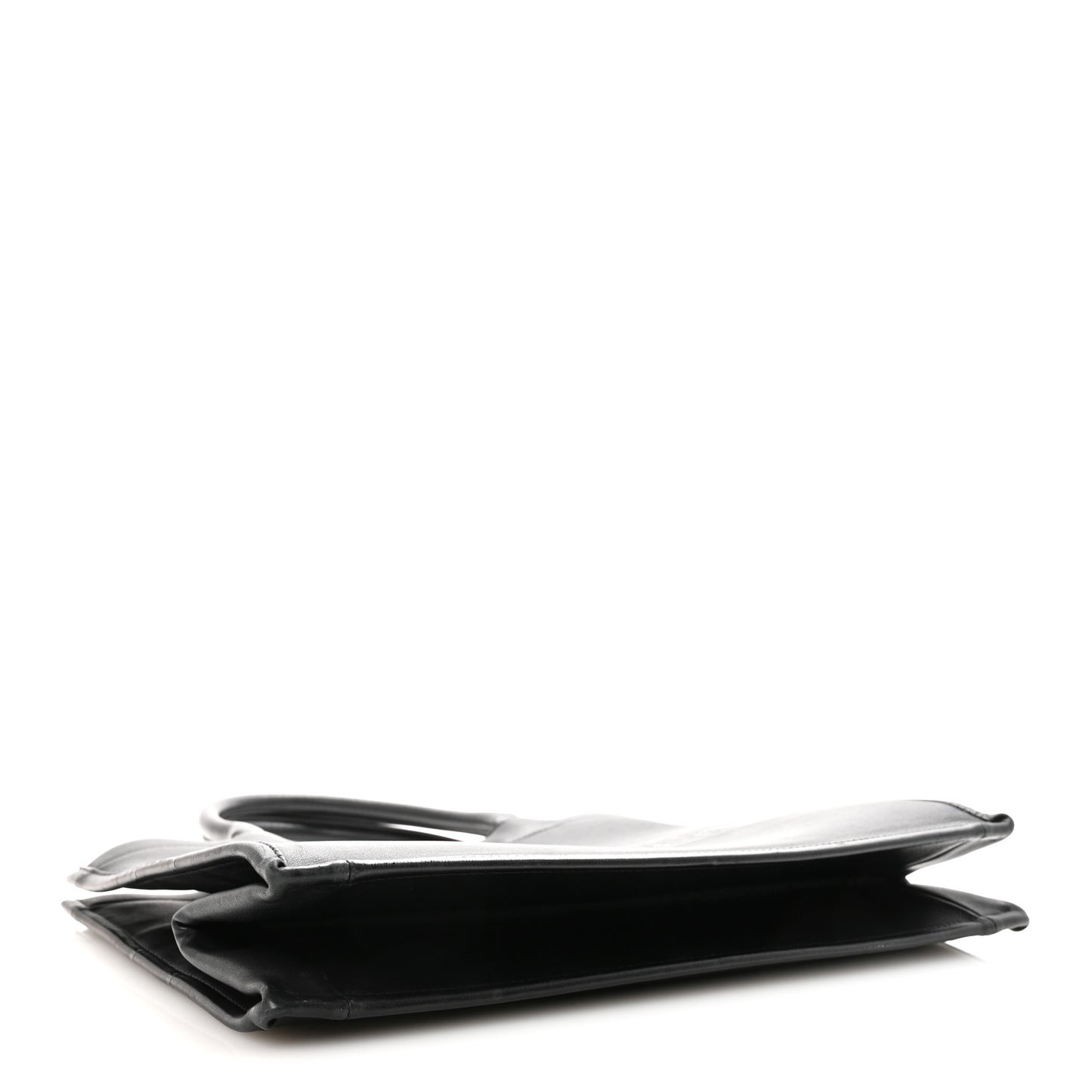 Calfskin Embossed Medium Book Tote Black
