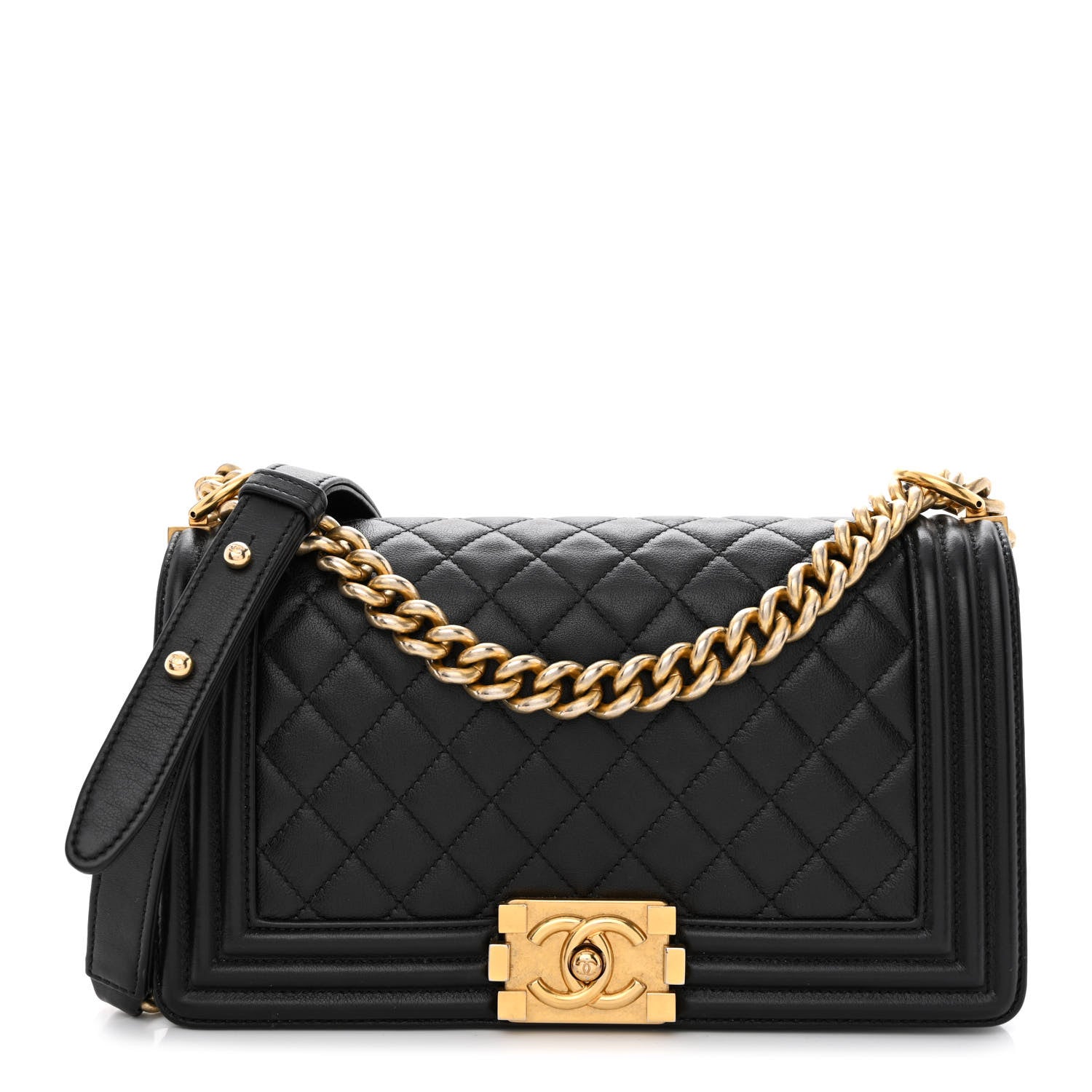 Chanel Calfskin Quilted Medium Boy Flap Black 1 of 10