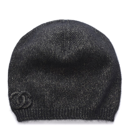 Chanel Cashmere Blend CC Beanie Hat Dark Grey 1 of 4