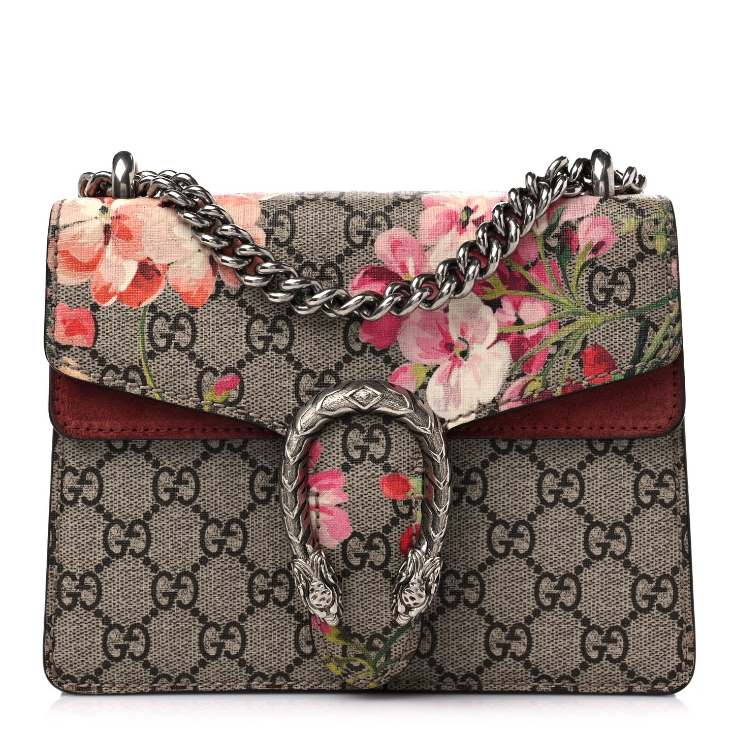 GG Supreme Monogram Blooms Mini Dionysus Shoulder Bag Beige Multicolor Dry Rose