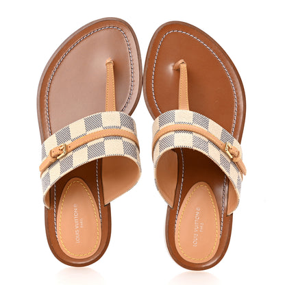 Louis Vuitton Damier Azur Palma Flat Thong Sandals 37 2 of 12