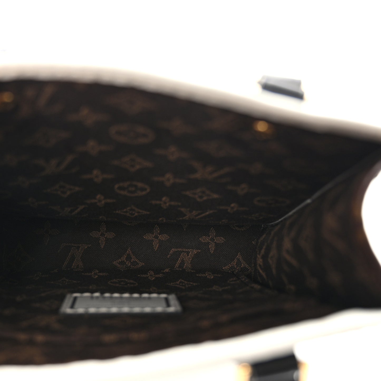 X FORNASETTI Calfskin Architettura Petit Sac Plat Black White
