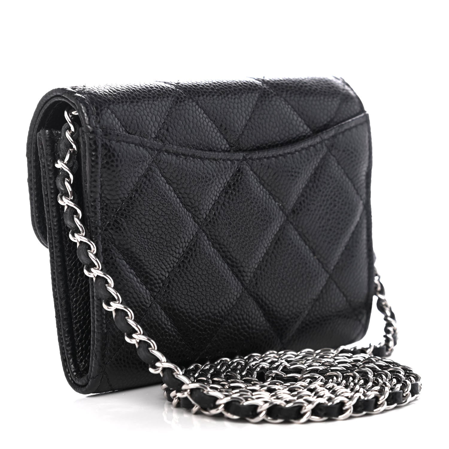 Chanel Caviar Quilted Flap Card Holder On Chain Black 2 of 4